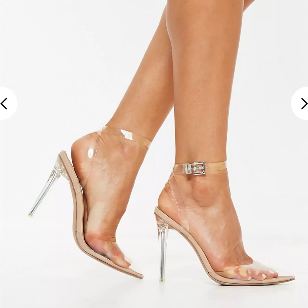 Nude Clear Ankle Strap Pump